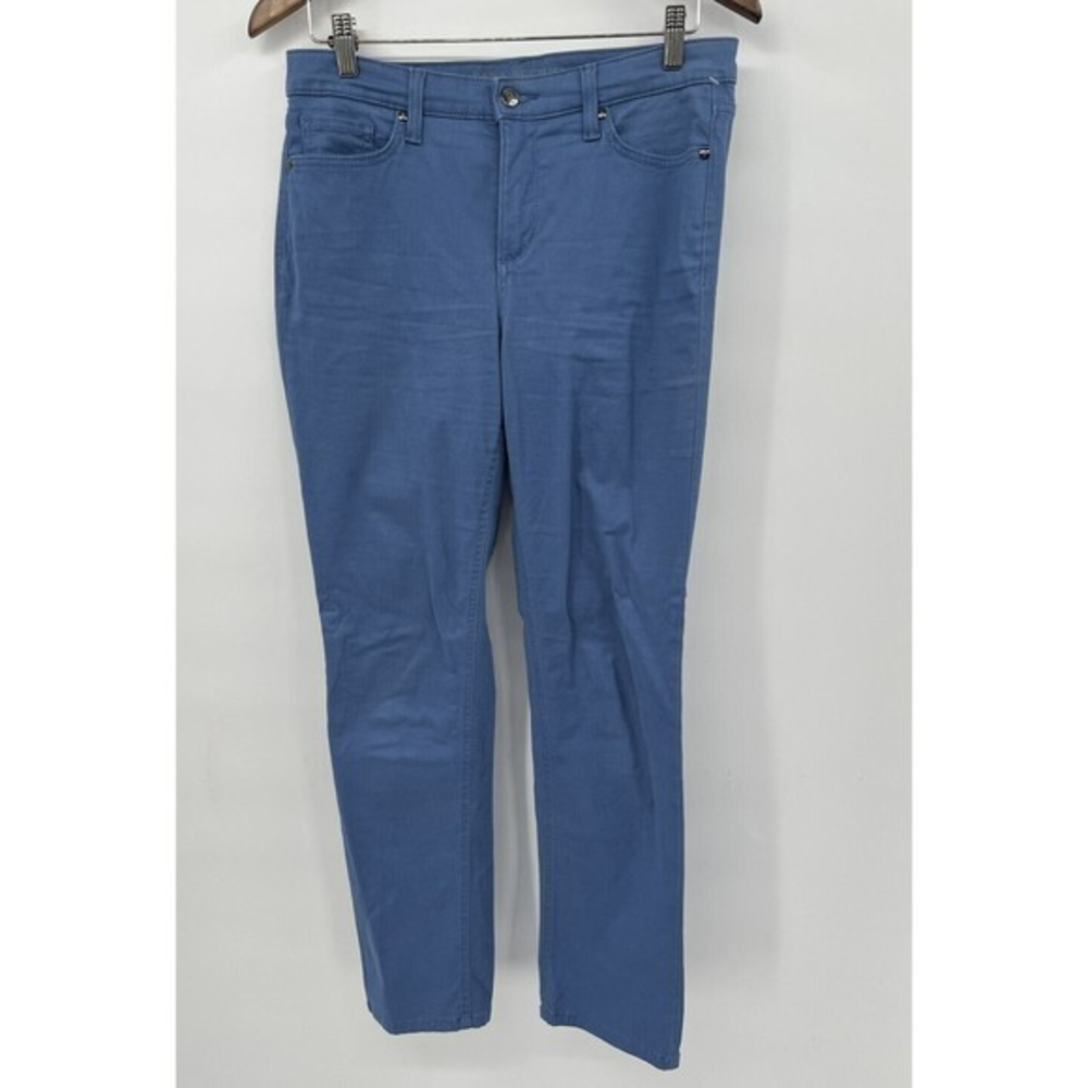 Dana Buchman Size 6 Straight Leg Pants Womens Blue Stretch Cotton Twill 5-Pocket